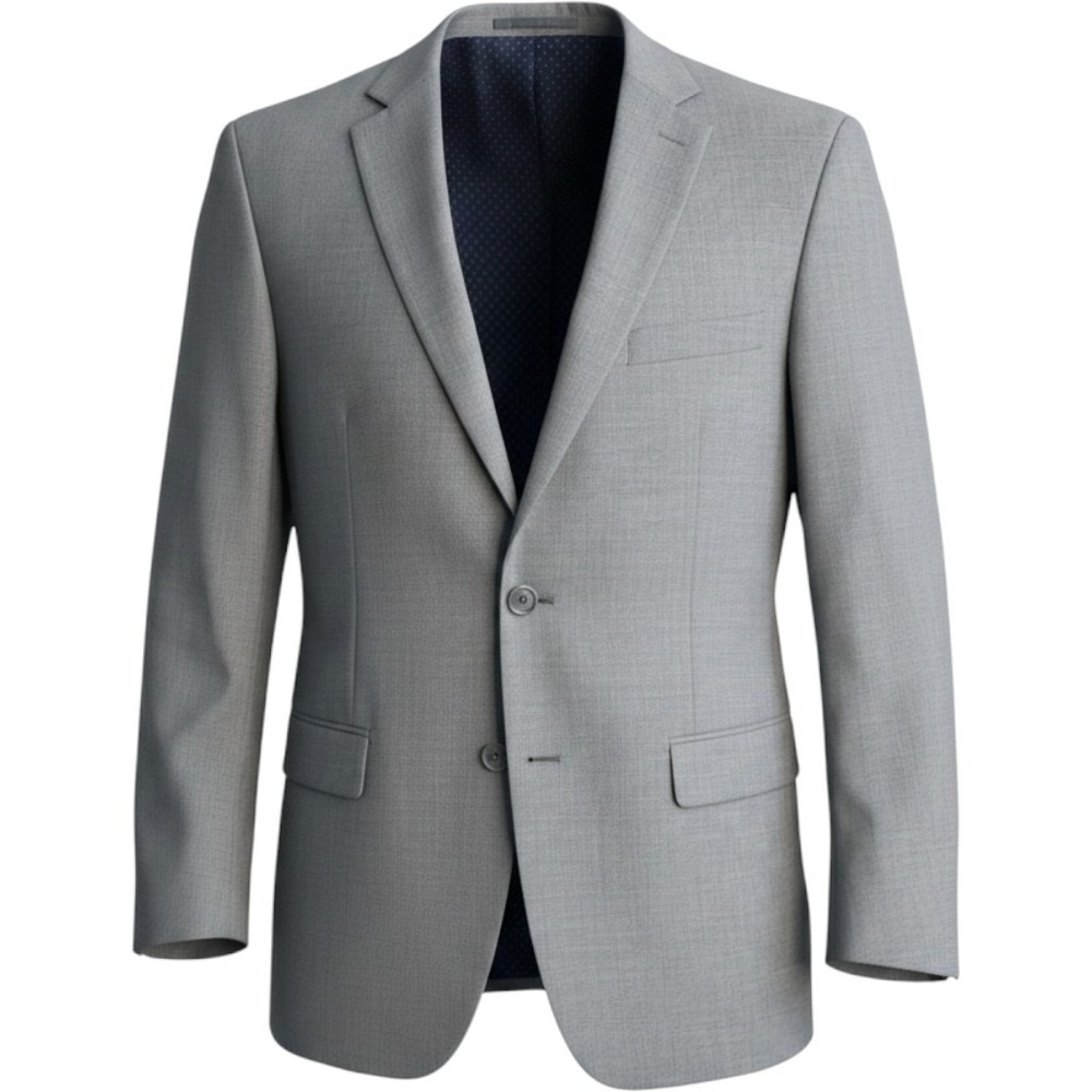 Mantoni Mens Grey 100% Virgin Wool Super Fine 2 Button Blazer Jacket Size 44 L